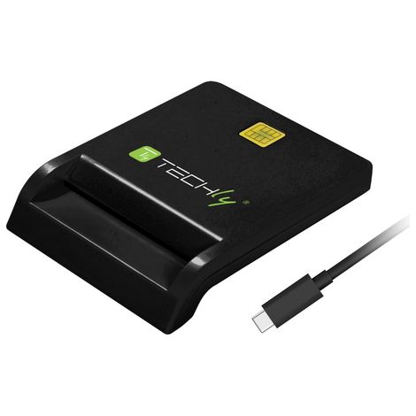 Lecteur de cartes à puce USB 2.0 Techly I-card CAM-USB2TYC Noir (1/5)
