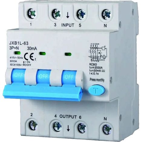 gloca Interruttore Magnetotermico Differenziale 3P+N 30mA 380V-6KA Classe A (40 Ampere) (1/4)