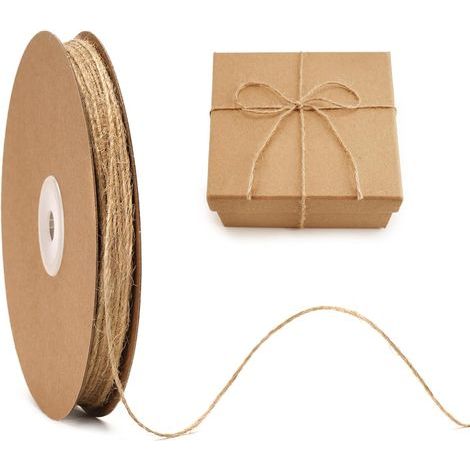 1 Rouleau Ficelle, 1,5 mm Épaisseur, 100 m Longueur, Jute Naturel, Bricolage Jardin Emballage (1/5)