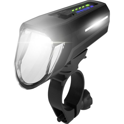FISCHER FAHRRAD Fahrrad-Scheinwerfer Frontlicht 100 Lux LED akkubetrieben Schwarz