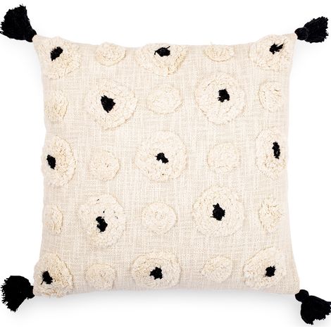 Cuscino in stile boho Bali - Copertura e riempimento inclusi - Eleanor Nero