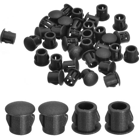 58Pcs Bouchon de Trou en Nylon, 5.5-6mm Diamètre de Trou Bouchon d'étanchéité Rond Souple et Flexible de Verrouillage Bouchons en Caoutchouc pour Bouteilles, Tuyaux, Cuisine, Noir (1/5)