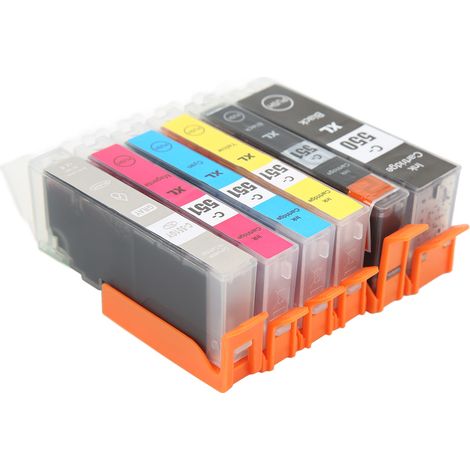Cartouches d'encre pour imprimante PIXMA IP8750 (6 couleurs) : remplacement précis et sans décoloration. Couleurs garanties. (1/5)