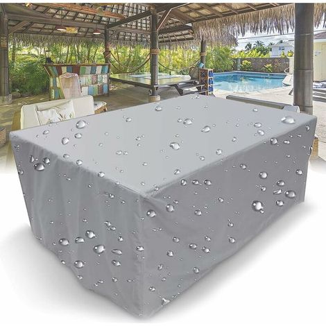 Housse Salon De Jardin, 210D Rectangulaire Housse De Protection étanche avec Cordon De Serrage pour Meubles De Jardin Patio Table Meubles Couverture Argent,120x60x90cm (1/5)
