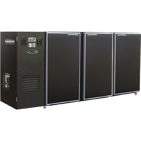 Arrière Bar Professionnel avec Groupe Logé 3 Portes Pleines - 436 Litres - Unifrigor
