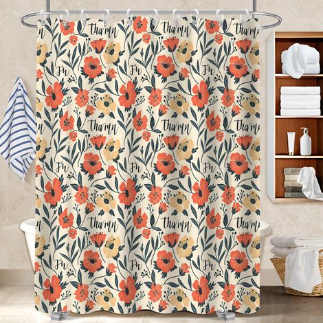 Rideau de bain en polyester 180x180 esthétique rideau imperméable pour hôtel / airbnb (1/5)