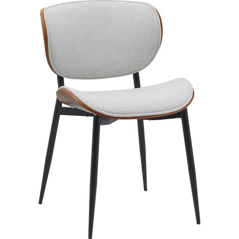 Sedia Enid con rivestimento in similpelle o tessuto Noce/crema Tessuto