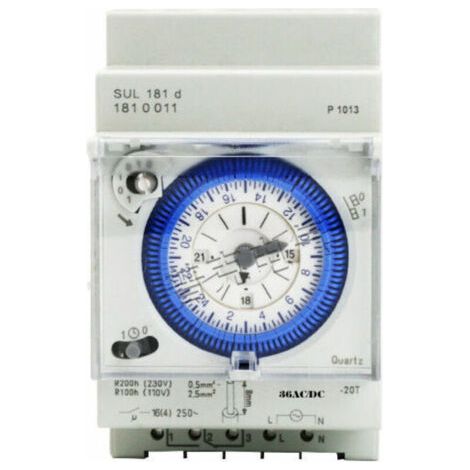 QORVA-Minuterie analogique avec moteur synchrone et programme journalier, minuterie, 12VAC/DC