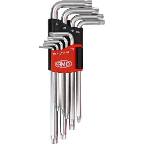 FAMEX 10788 Jeu de clés males TORX -9 pièces - haute qualité