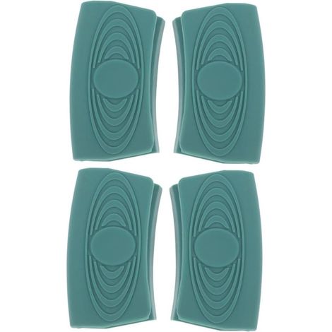 Confezione da 4 manici in silicone resistenti al calore per padelle (non da cucina), colore nero (1/5)