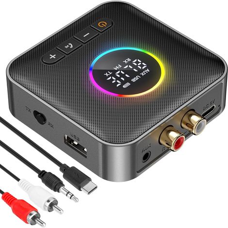 Adaptateur Bluetooth 5.4 - Émetteur Récepteur Audio HiFi - Affichage LED - Entrées AUX RCA USB - Pour TV Voiture PC Stéréo (1/5)