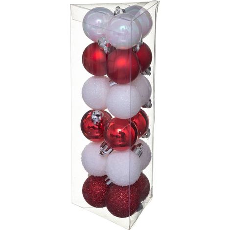 18 Kugeln D.3cm rot weiß - Atmosphera créateur d'intérieur