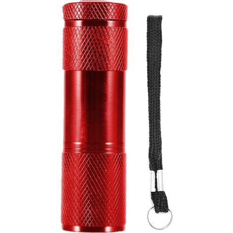 Mini lampe torche UV 4,5 V à 9 LED, modèle Expert Jade, 365-400 nm, pour la détection de fluorescence (rouge). (1/5)