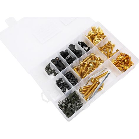 Universelles Motorradverkleidungs-Windschutzscheiben-Schraubenset, Schrauben, Befestigungselemente, Aluminium, Gold (1/5)