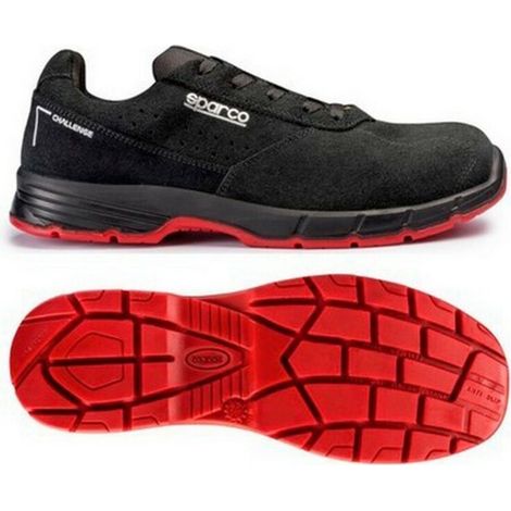 Sparco Challenge Hinwil ESD S1P SRC scarpa bassa antinfortunistica nere N.38 in suede e nylon con puntale per uso esterno e interno Nero 38 (1/2)