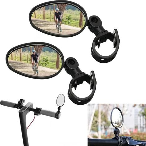 Fahrradspiegel (2 Stück) Spiegel für Elektroroller, 360° drehbares Lenkerspiegel-Set, Sicherheitszubehör für Fahrräder, Roller und Motorräder.