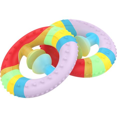 Saugnapf-Quetschspielzeug mit Dekompressionsgeräuschen, Silikon-Handgriff, sensorisches Quetschspielzeug, rot-lila, bunt, Einheitsgröße (1/5)
