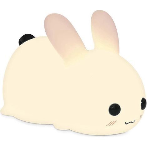 Filiyano – lampe de chevet LED – Veilleuse en silicone lapin, lampe de chevet LED dessin animé, lampe douce rechargeable pour la chambre à coucher et (1/5)