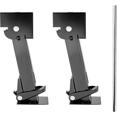 Cric stabilisateur télescopique lot de 2 pliables remorque caravane pivotant charge 453,59 kg hauteur réglable (1/5)