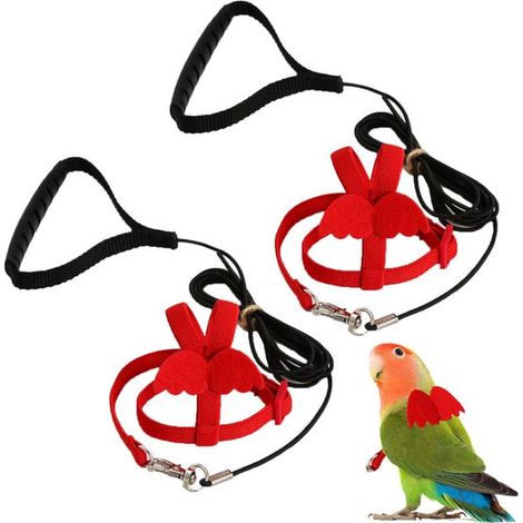 piezas, Arnés para loros, Arnés ajustable para loros, 2 metros de cuerda, XS, Adecuado para piel de tigre, peonía e islas del Pacífico (1/5)