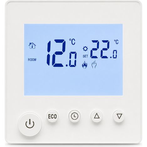 Thermostat LCD programmable pour chauffage au sol à eau et chaudière murale, 3 A (1/5)