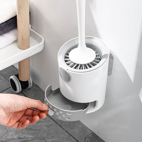 Brosse de toilette double face avec support (1 pièce), poignée antidérapante-AquaForge (1/5)