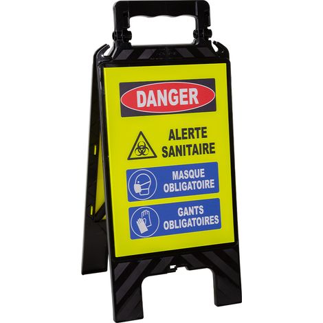 Chevalet modulable noir - Danger Alerte sanitaire - 4280448 (1/2)