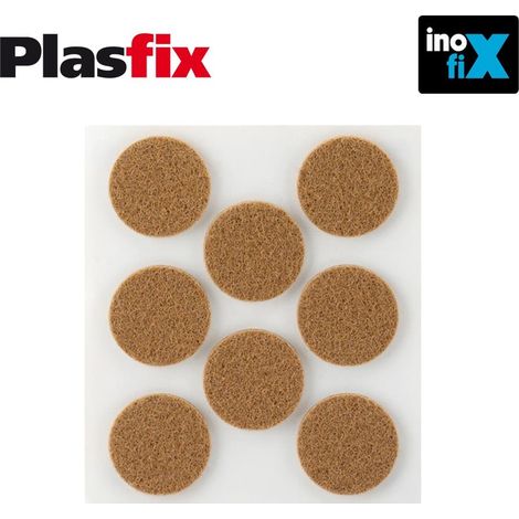Packung mit 8 selbstklebenden synthetischen braunen Filzen Ø27 mm Plasfix INOFIX