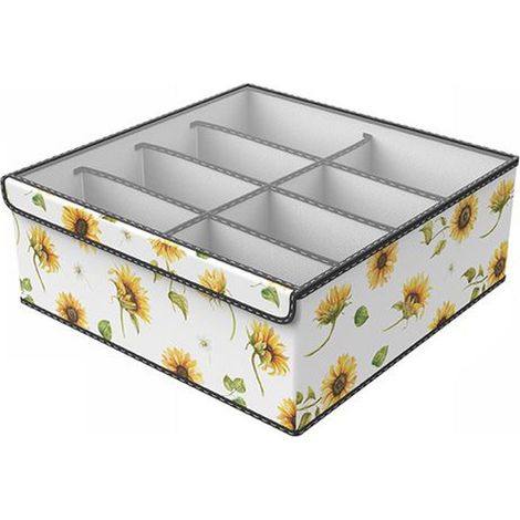 TrAdE Shop Traesio - Box Scatola Salvaspazio Armadio 8 Contenitori Porta Oggetti Organizer 32x32x12cm - (1/2)