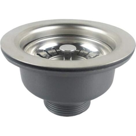 Bonde d évier anti débordement panier en acier inoxydable diamètre 114 mm 1 5 pouce matériaux et ABS. (1/5)