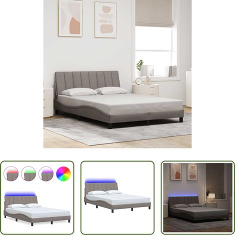 Kopfteil-Kissen -  Bettgestell ohne Matratze "Hanko" Taupe 140x200 cm Stoff (1/5)