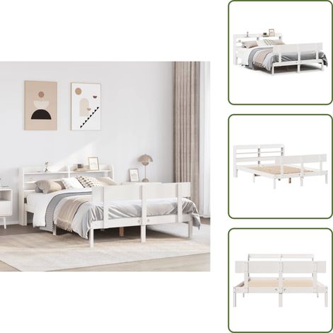 Testiera autoportante - vidaXL Letto senza Materasso Bianco 120x190 cm Legno Massello di Pino - Letto in pino