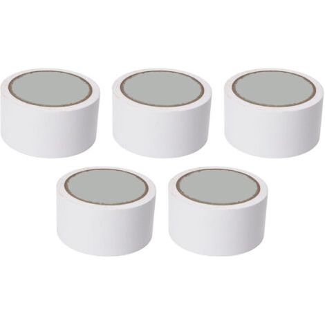 Lot de 5 bandes adhésives de marquage au sol de 5 cm de large, idéales pour tracer des lignes sur les terrains de compétition, gymnases, courts de basketball, de volleyball et de tennis (blanc).