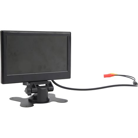 Écran de recul 7 pouces 12-24V angle large 170° LCD couleur HD double entrée vidéo pour camion remorque fourgon avec caméra trou rond (1/5)
