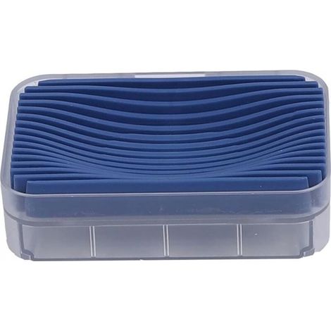 Porte-savon à deux niveaux, boîte de rangement pour douche, à coller, fixation murale avec trous de drainage pour salle de bain (couleur : bleu) (1/5)