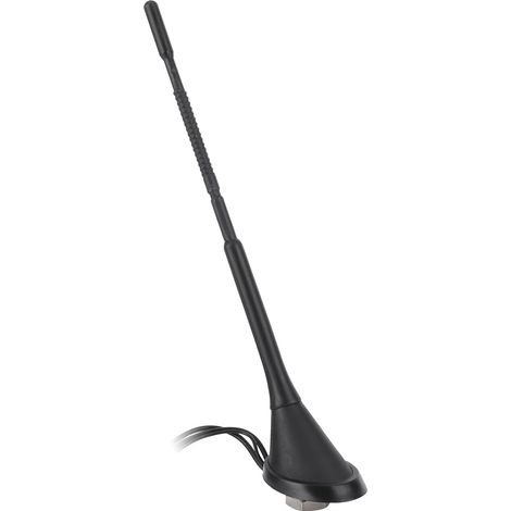 Antenne radio numérique 3 en 1 avec amplificateur pour autoradio DAB AM/FM, connecteur SMA coudé. (1/5)