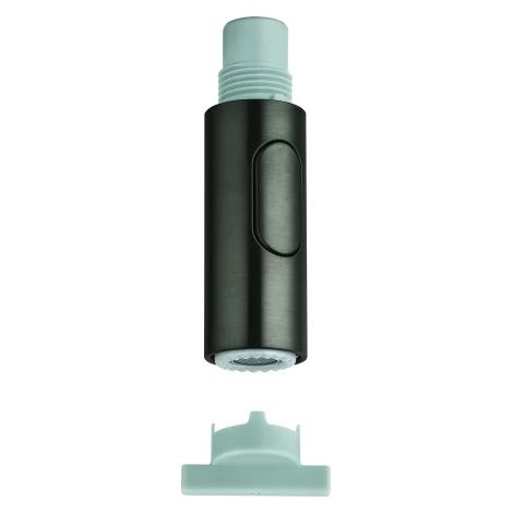 GROHE Teleducha de fregadero 48416, chorro laminar/chorro de ducha, retorno automático a chorro laminar, sistema antical SpeedClean, incluye llave de desmontaje, hard graphite cepillado, 48416AL0