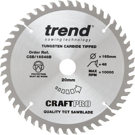 TREND CSB/16548B Craft Pro Saw Blade 165MM X 48T X 20MM (Plunge Saws) (1/5)