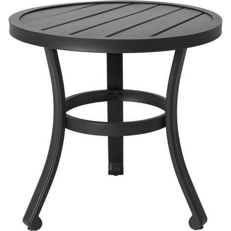 Avestar Outdoor Beistelltisch aus Metall, wetterbeständiger 51 cm Terrassentisch, Outdoor Bistrotisch, Schwarz