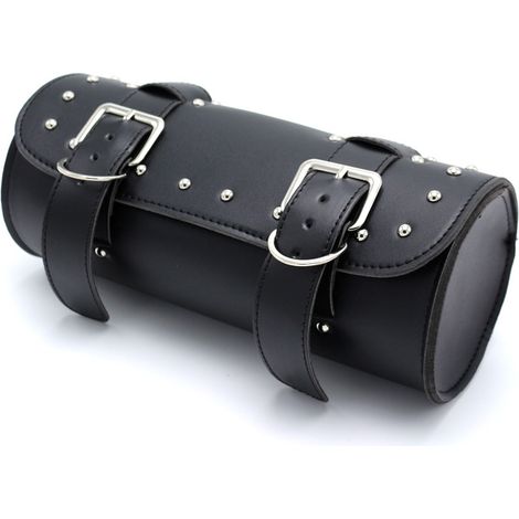 Sac De Selle Pour Moto - Cuir Véritable - Sangles Réglables - Fermeture À Code - Bandoulière Détachable - Pour Moto Et Vélo Électrique - Noir - 1 Pièce (1/5)