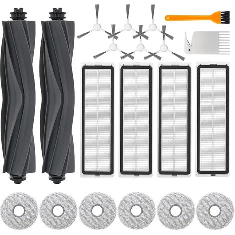 Accessori per aspirapolvere Dreame L10s Ultra / L10 Ultra / L10 Prime / Xiaomi X20+ con 2 spazzole principali, 6 panni per la pulizia, 4 filtri e 6 spazzole laterali (1/5)