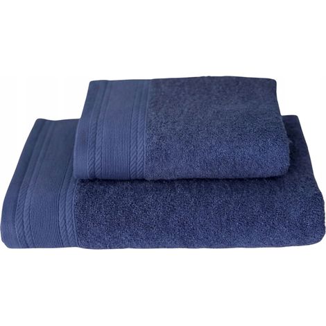 2er-Set Badetücher, 100 % Baumwolle, saugfähig, Spa-Hotelqualität, 50 x 90 cm und 70 x 140 cm (1/5)