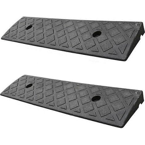 Rutschfeste Bordsteinrampe aus Kunststoff (2er-Set), 30 mm hoch, für die Zufahrt mit dem Auto. Zubehör für schräge Straßenränder. (1/5)