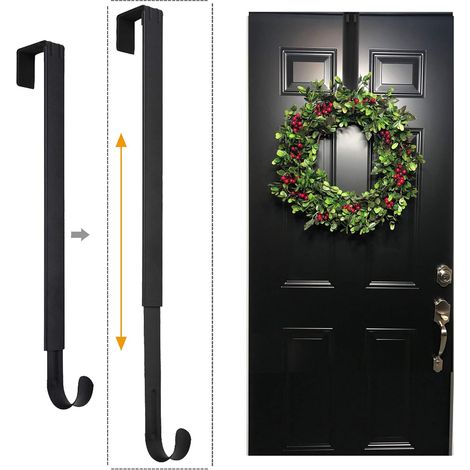 Verstellbarer Kranzaufhänger, 39 bis 65 cm (15,3 bis 25,5 Zoll), Türhänger, Weihnachtsdekoration, Haken, robust, 9,1 kg Tragkraft - Sonstiges (1/5)
