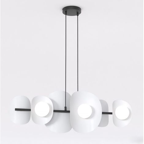 Lampada a sospensione Elementi in acciaio grigio e vetro