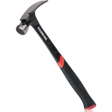 Marteau de clouage avec poignée confortable, tête en acier et manche en acier, anti-vibration, griffe de déchirure de 623g (1/5)