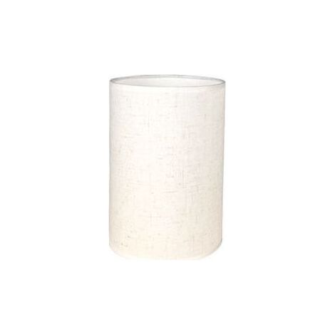 Abat-Jour Cylindrique Tissu En Lin Fait À La Main, Pour Lampe De Table, Suspension, Lampadaire (Blanc, Diamètre 14 Cm X Hauteur 20 Cm)-RAPANDA (1/5)