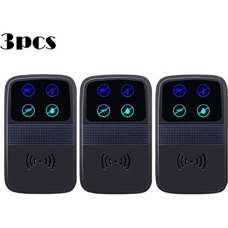 Répulsif à souris à ultrasons. piège à souris électronique intelligent. couverture à 360°. indicateur LED. répulsif à souris multifonction. adapté à la maison/garage/entrepôt. (noir) (1/5)