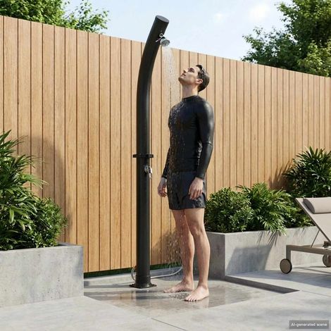 vidaXL Doccia Solare con Doccetta 20 l PVC, ABS, Lega di zinco Nero (1/5)