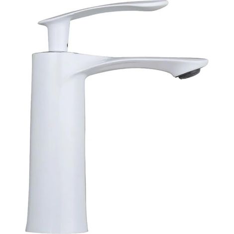 Robinet cascade pour vasque - laiton - blanc - eau froide (1/5)
